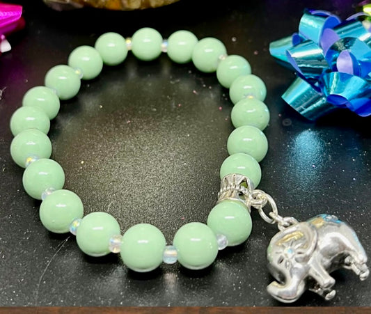 Bead bracelet with cute elephant charm